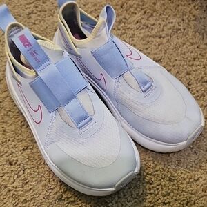 Nike White and Light Blue Slip-On Shoes